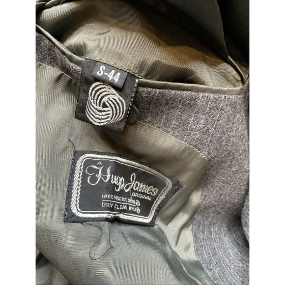 Selfridges Blazer Hugo James Size 44 S Gray Pinstriped Wool Made In England - Picture 3 of 8